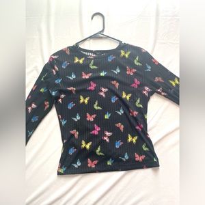 Rue 21 multi color butterfly top
